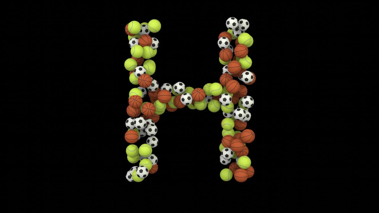 letra de fuente temática de baloncesto h
