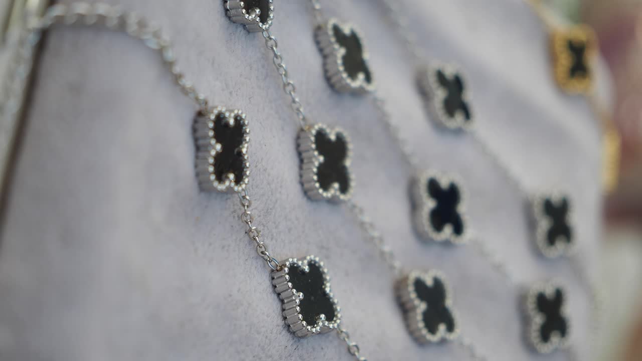 Black Onyx Four-Leaf Clover Necklaces