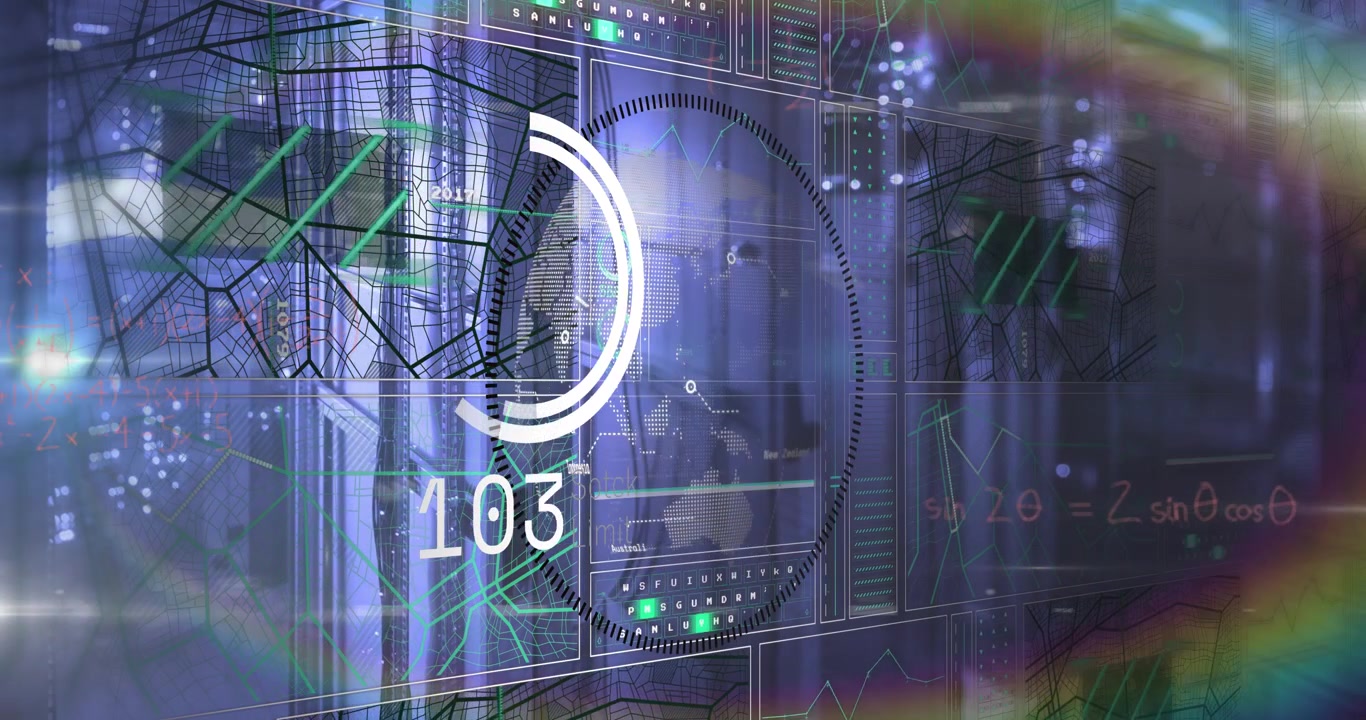Animation of scope scanning with data processing over server room