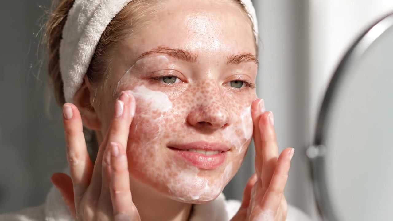 A Skincare Journey: From Application to Cleanser, Discover the Transformation in a Daily Self-Care Routine with Gentle Face Wash and Moisturizing Cream