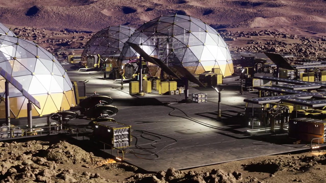 Unmanned systems coordinate operations near luminous dome structures