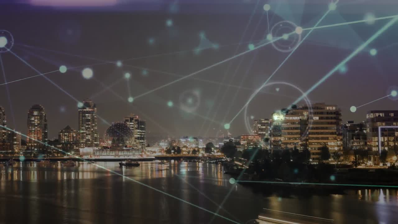 red de conexiones en movimiento