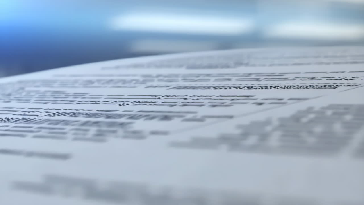 Blurred Document Text Close-Up