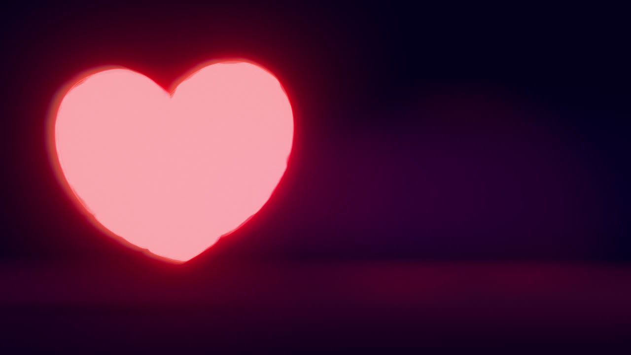 Red energy heart shapes on a dark background