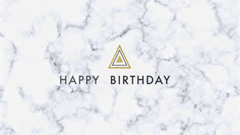 Happy-Birthday-with-gold-triangle-and-marble-pattern
