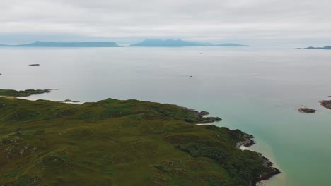 aerial view of scottish coastline