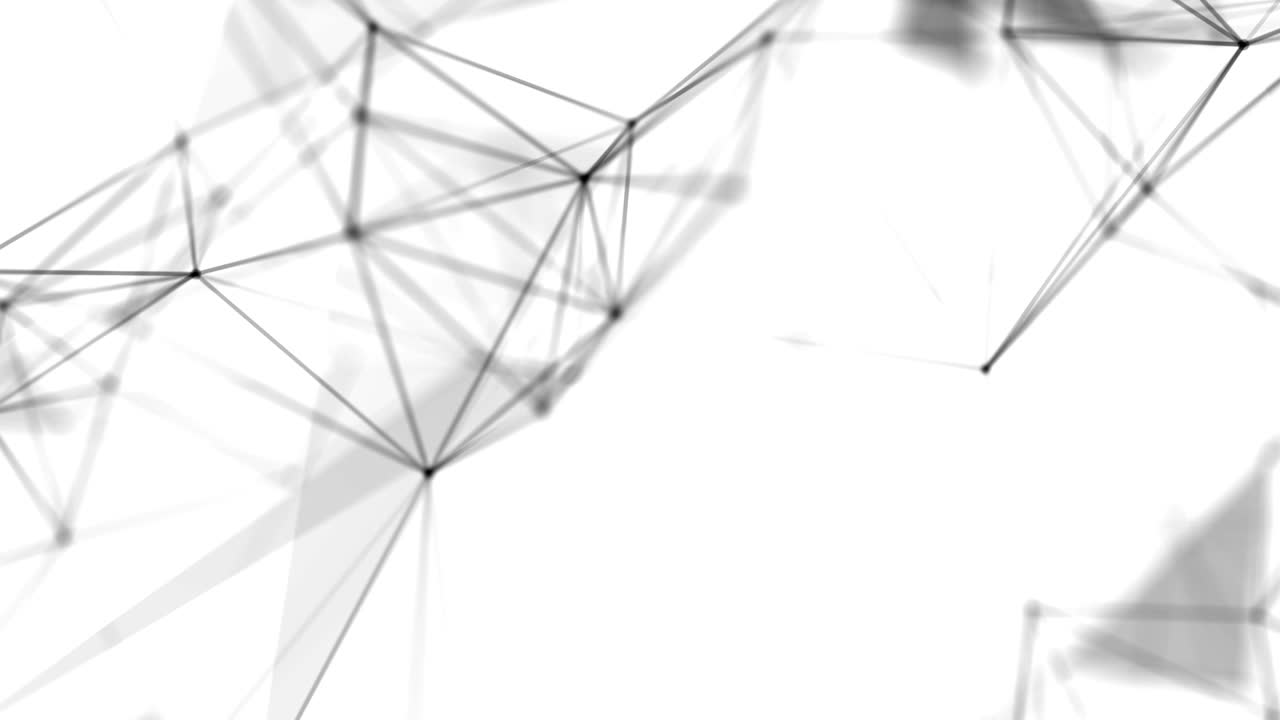 Clean White Plexus fantasy abstract technology and engineering background with original organic motion with moving numbers, lines and dots Plexus network background lines seamless loop animation