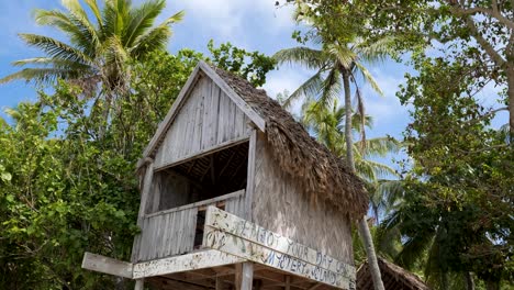 wooden hut on the mystery island, vanuatu.