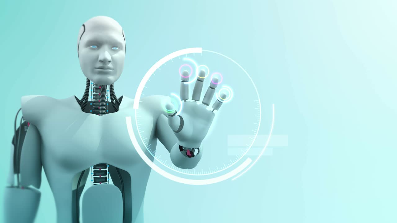 un robot humanoide avanzado que controla una computadora