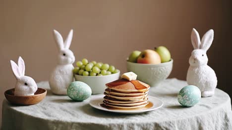 Easter Brunch with Pancakes and Bunnies