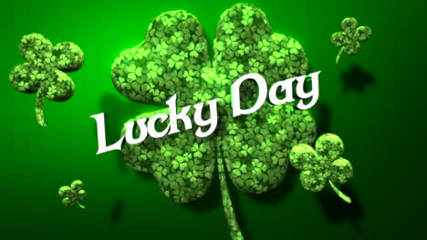 lucky day with candy shamrocks pattern on green gradient