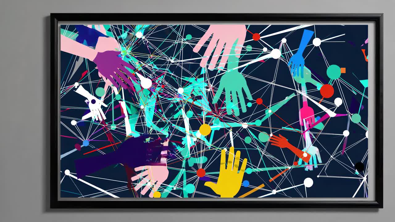 red de manos abstractas