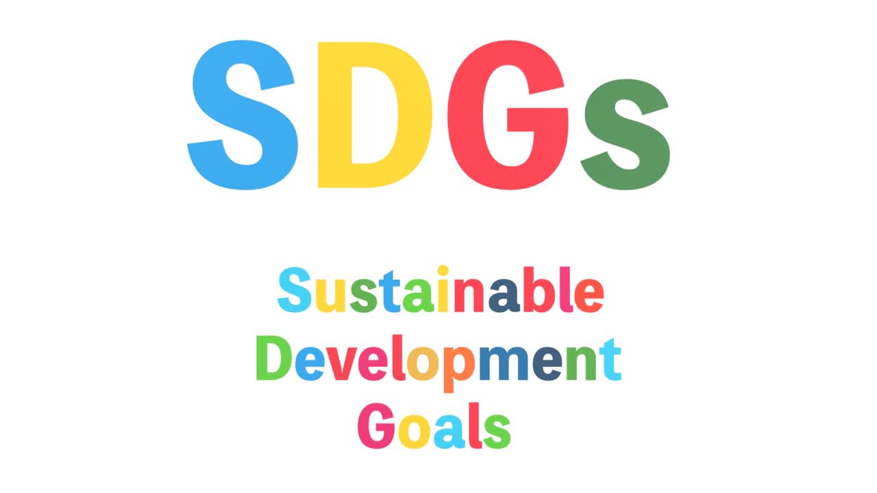 animación de bucle con el logotipo de sdgs balanceándose (fondo blanco)
