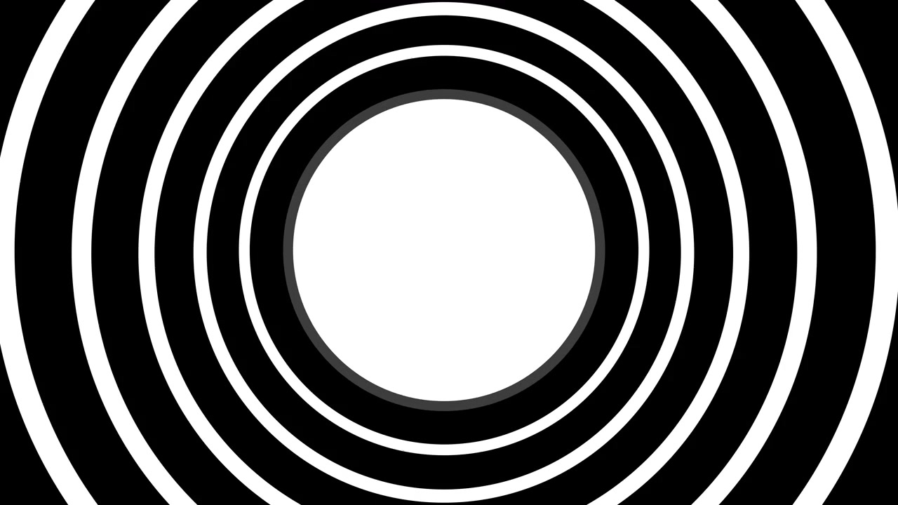 Abstract Animation of Expanding Concentric Circles Transitioning to White