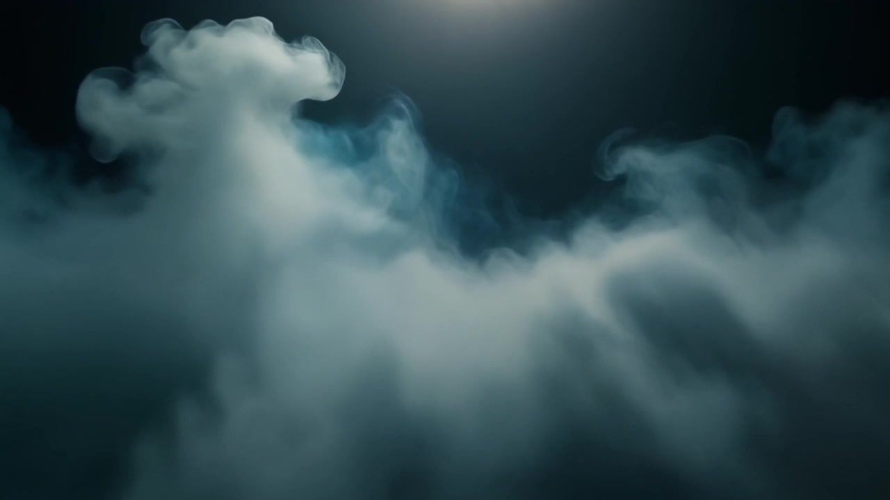 Thick White Smoke Rolling Against a Dark Background