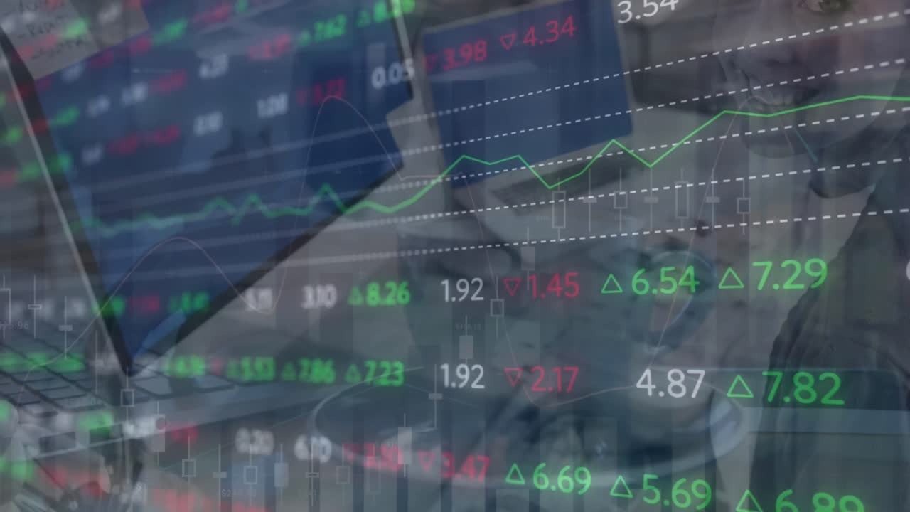 animación del procesamiento de datos a través de computadoras