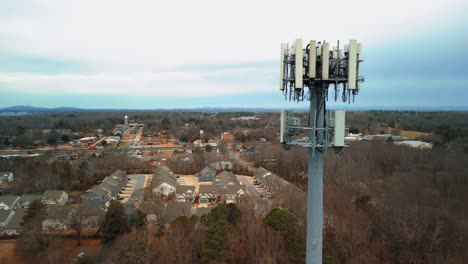 aerial shot of cell phone tower