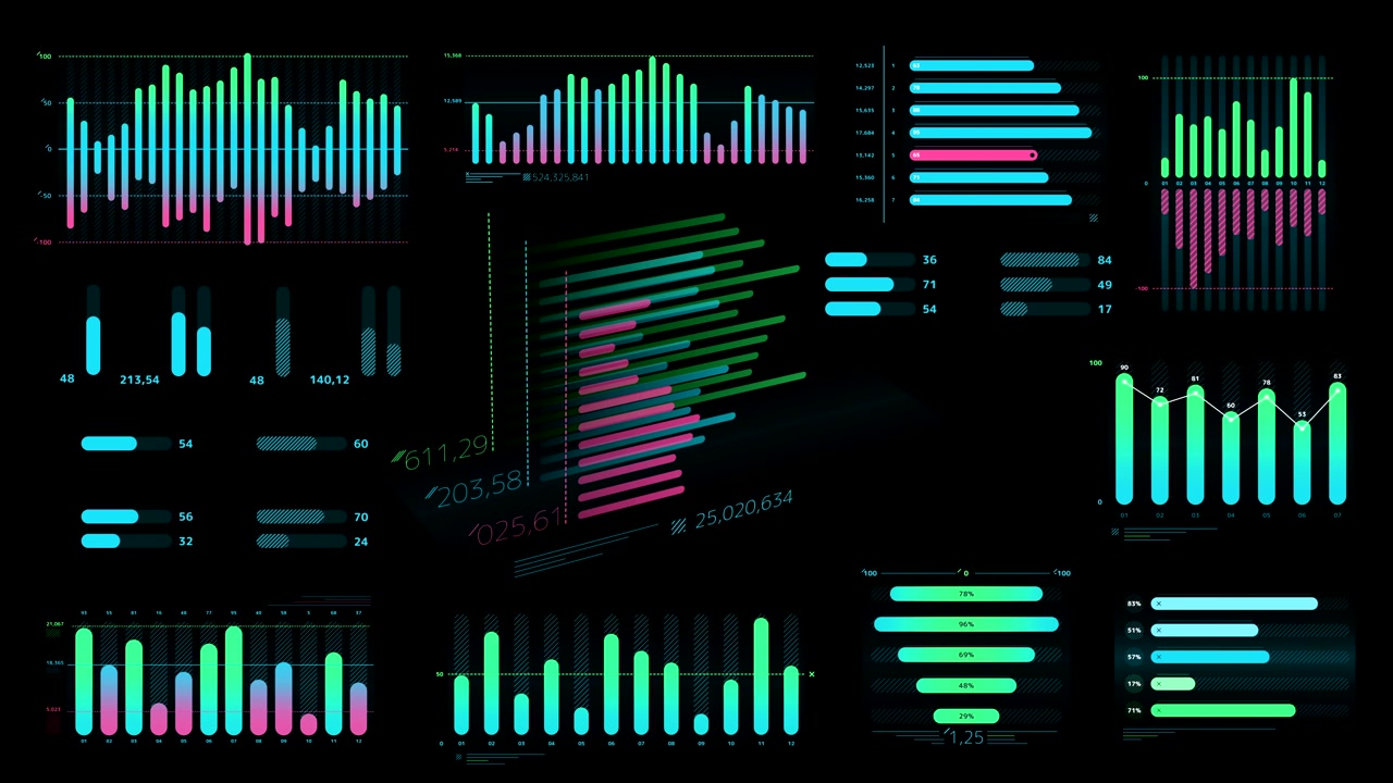 Collection of animated infographic elements