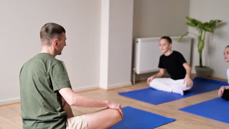 people practising yoga