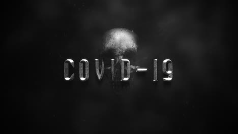 Animated-text-Covid-19-and-horror-background-with-dark-skull