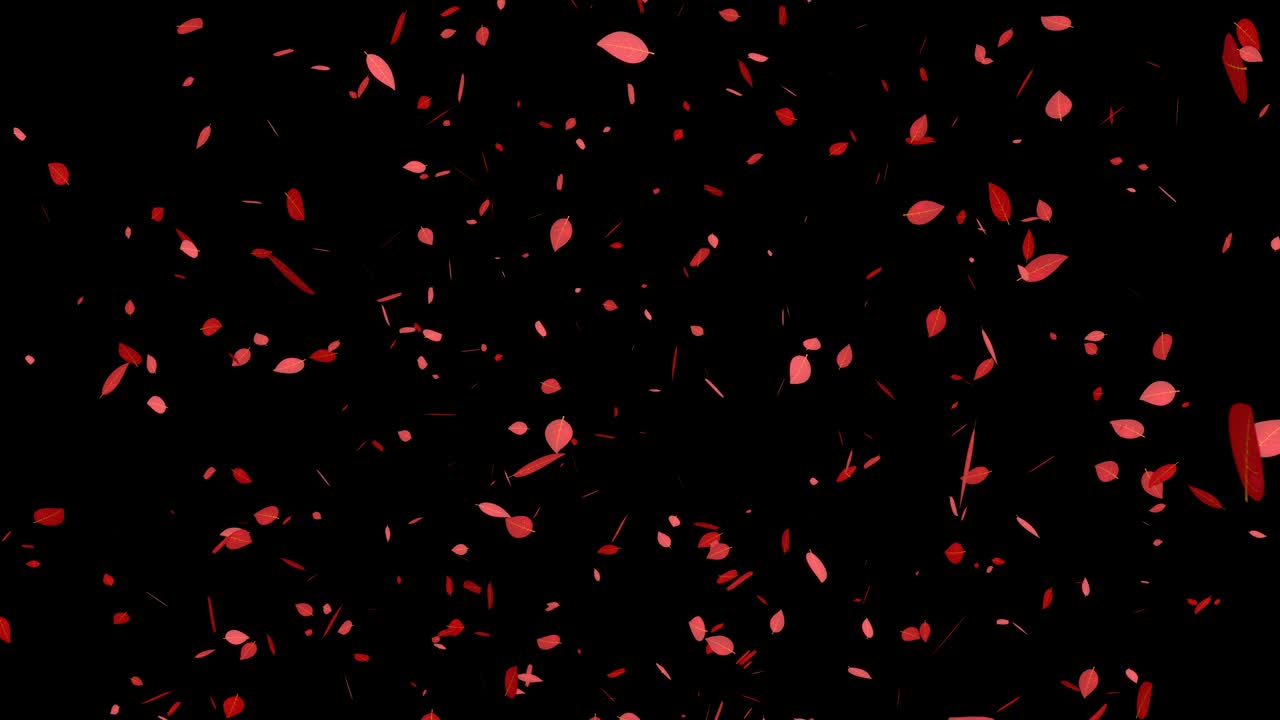 죽은 잎, 빨간 잎, 가을 잎, 어나오는 입자, 모션 그래픽
