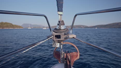 view from a yacht at sea in lefkada, greece