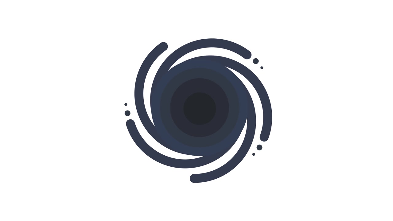 Animated Black Hole Vortex Icon on White Background