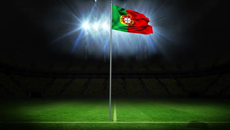 Portugal-national-flag-waving-on-flagpole