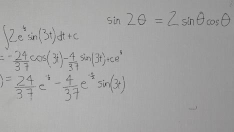 animation of mathematical equations and formulas floating against grey textured background