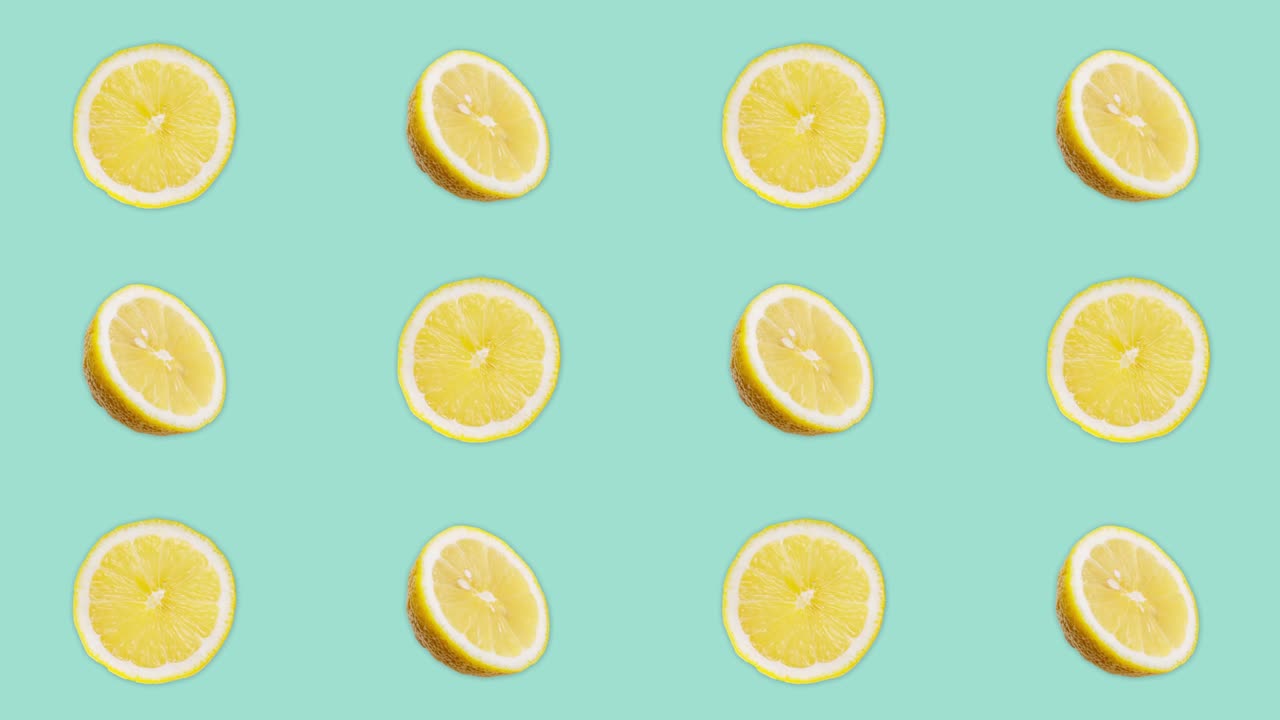 4K 60FPS Animated Loop Background - Lemons Flowing Horizontally and Flipping