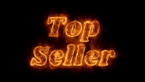 top seller word hot animated burning realistic fire flame loop.