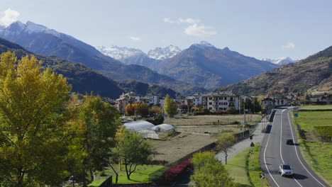 a journey into the deepest heart of the territory and the local community, charming, spectacular aosta valley, drone view