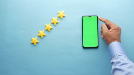 interfaz de evaluación o calificación de un teléfono inteligente