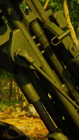 close-up of a vintage military artillery cannon