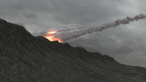 meteor impact on mountains