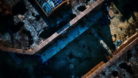 aerial view of abandoned old factory