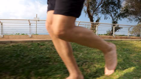Barefooted-legs-running-in-slow-motion