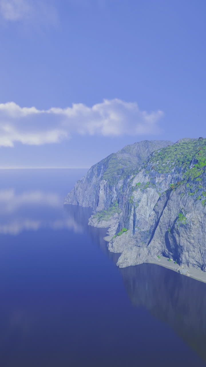 Breathtaking coastal landscape view under clear sky in midday light