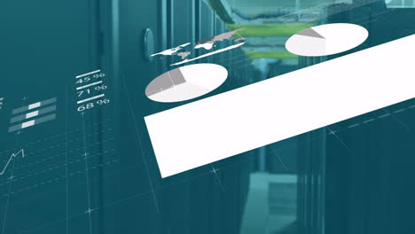 animation of financial data processing over computer servers