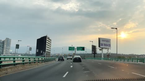 Driving on a Highway Overpass in Mexico City