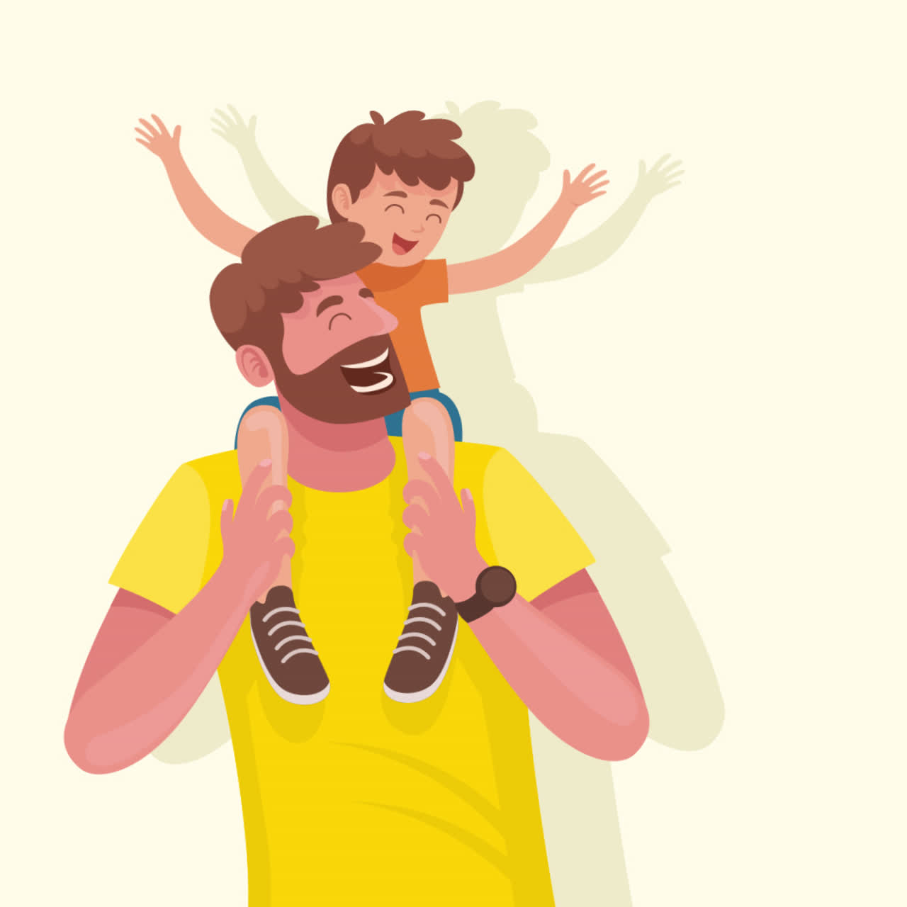 Father and Son Having Fun