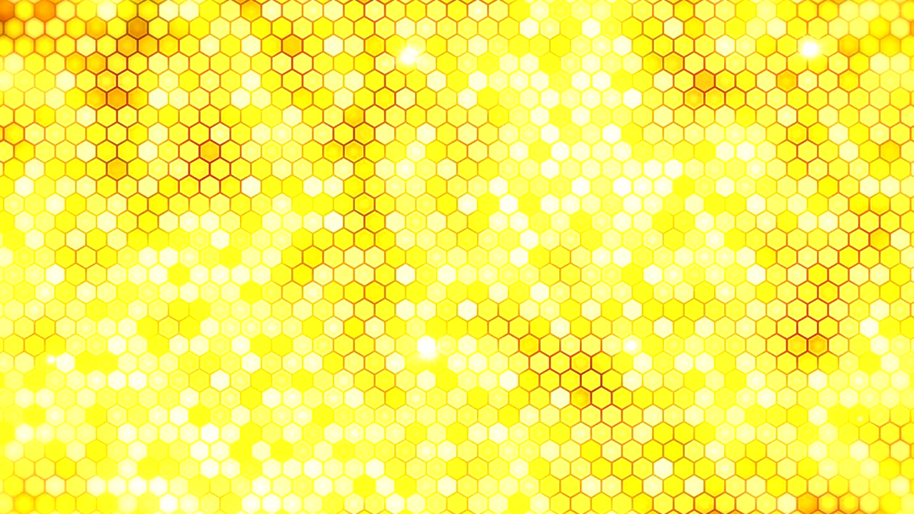 노란색 번개 벌 배경, 반이는 빛과 함께 반이는 전기 육각형, 비즈니스 기술 루프 애니메이션