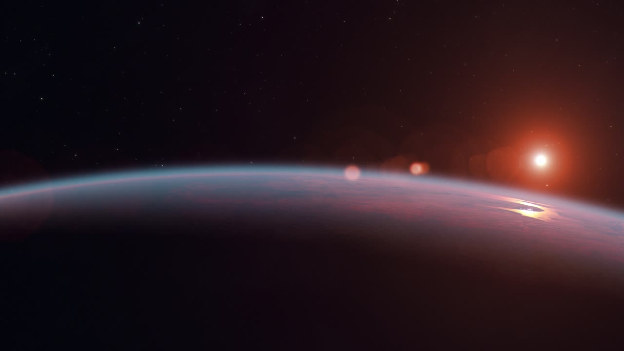 el amanecer del planeta tierra visto desde el espacio