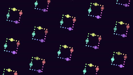 una cuadrícula colorida de puntos simétricos crea un patrón intrincado