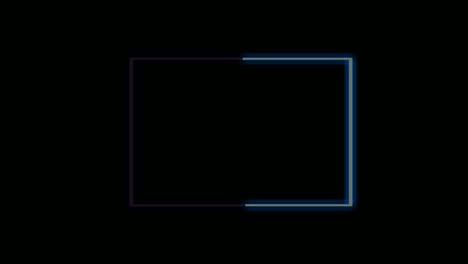 neon rectangle light border animation on black background.modern border with blank copy space 4k