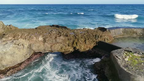 Rough-sea-at-Najayo-beach,-Dominican-Republic