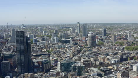 오래된 거리 원형 교차로를 향해 shoreditch 위에 드론 샷 설정