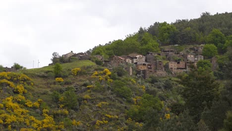 talasnal schist village view from lousa mountain, in portugal