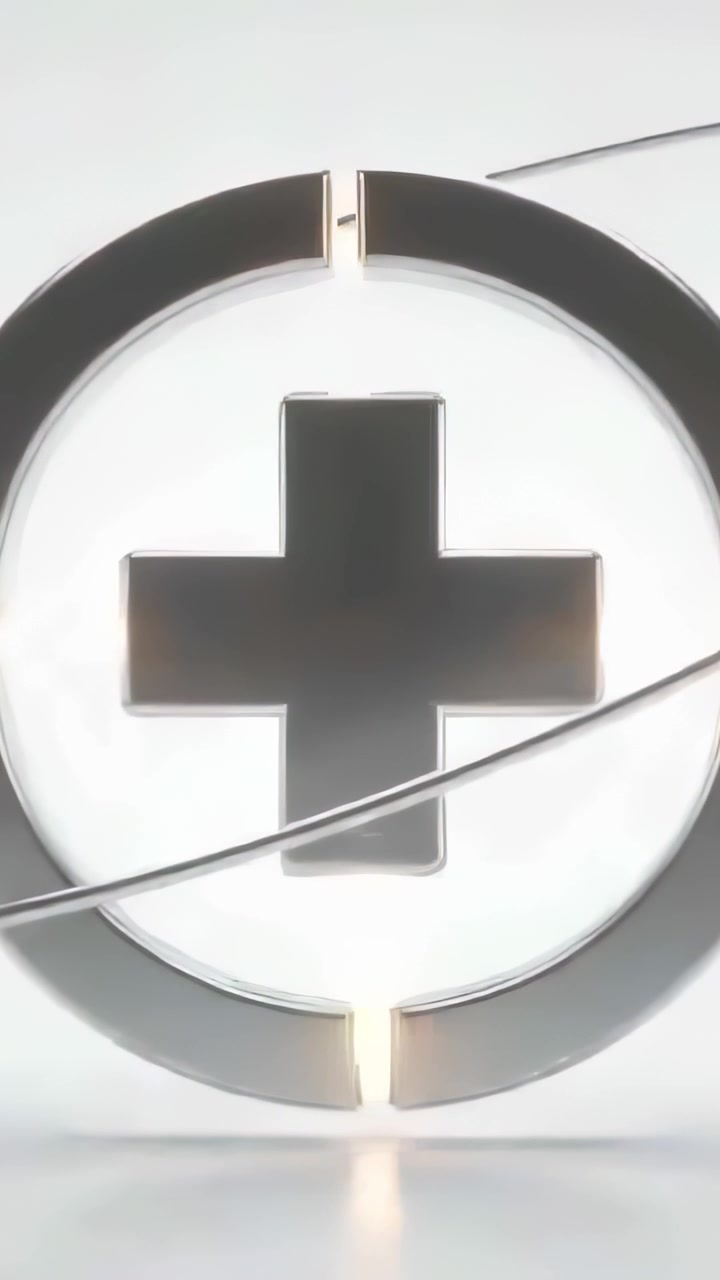 Vertical video: Sweeping arc entering, lighting gold seams while showing metal emblem in studio