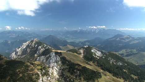 pan shot or panorama from wendelstein in the alps